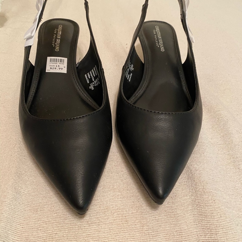 Black Slingback Shoes size 13w